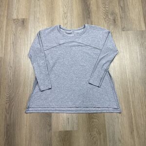 Lululemon Tunic Shirt Womens XL Gray Long Sleeve Split Hem Lightweight Yoga Top